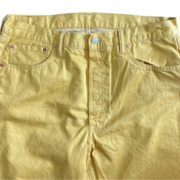 Levi's 501 Yellow Original Fit Buttonfly Men Jeans Size 36x36 - Picture 2 of 9